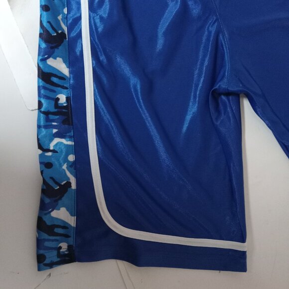 Vintage NBA Athletic Works Basketball Shorts Blue L Dazzle Shiny Men's Large 90s - Picture 9 of 15